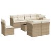 vidaXL Set canapele de grădină, 9 piese, cu perne, bej, poliratan