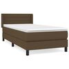 vidaXL Pat box spring cu saltea, maro &icirc;nchis, 80x200 cm, textil