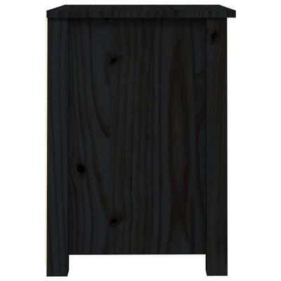 vidaXL Noptiere, 2 buc., negru, 40x35x49 cm, lemn masiv de pin