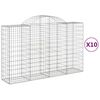 vidaXL Coșuri gabion arcuite 10 buc, 200x50x120/140 cm,fier galvanizat