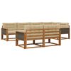 vidaXL Set de canapele de exterior cu pernă 7 pcs Natural și Bej