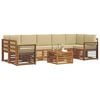 vidaXL Set de canapele de exterior cu pernă 8 pcs Natural și Bej