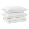 vidaXL Set de plapumă și perne 3 buc. 140x220 cm Vară 140 GSM L&acirc;nă Alb