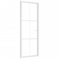 vidaXL Ușă de interior, 76x201,5 cm, alb, sticlă ESG și aluminiu