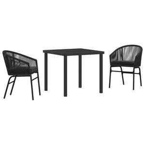 vidaXL Set de masă pentru grădină 5 pcs Negru