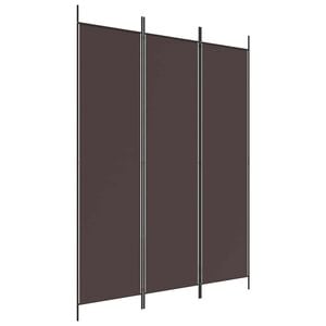 vidaXL Paravan de cameră cu 3 panouri, maro, 150x200 cm, textil