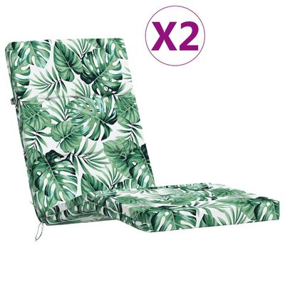 vidaXL Perne scaun de terasă, 2 buc, model frunze, textil Oxford