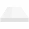 vidaXL Raft de perete suspendat, alb, 80x23,5x3,8 cm, MDF