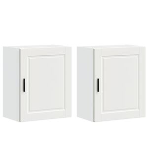 vidaXL Dulapuri de bucatarie 2 buc "Porto" din lemn prelucrat alb