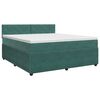 vidaXL Pat boxspring cu saltea Verde &icirc;nchis 140 x 200 cm Catifea