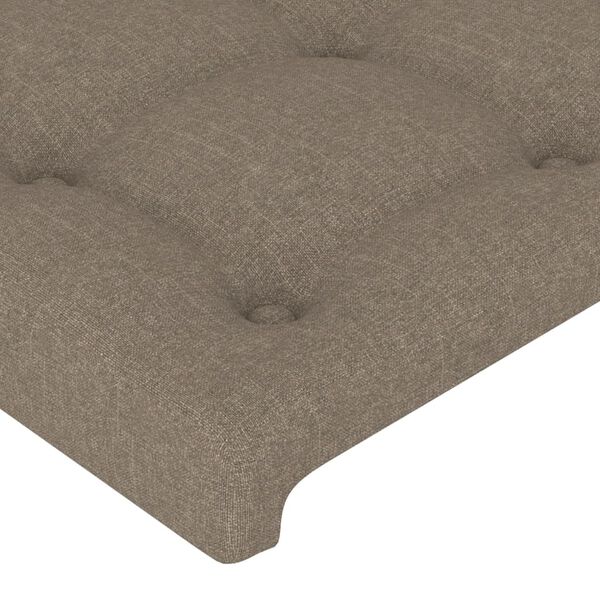 vidaXL Tăblie de pat gri taupe 180x5x118/128 cm, material textil