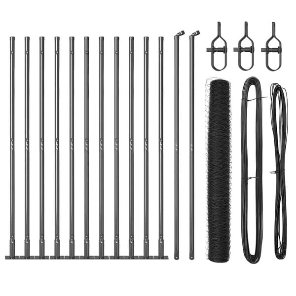 vidaXL St&acirc;lp de gard. Gri 25 x 1 m (plasă de 36 mm) Oțel