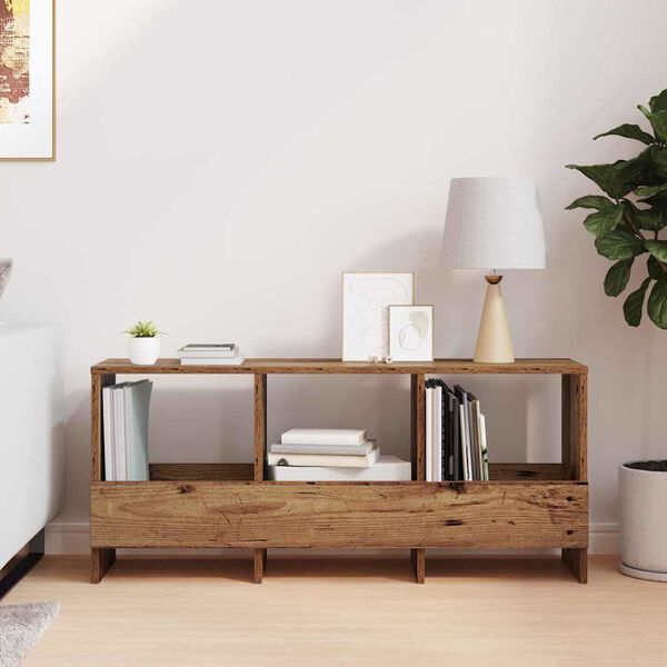 vidaXL Raft pentru reviste Lemn vechi 102 x 30 x 45 cm