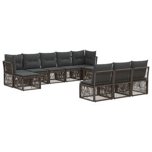 vidaXL Set de canapele pentru grădină 10 buc. Gri poliratan