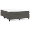 vidaXL Pat box spring cu saltea, gri &icirc;nchis, 140x190 cm, catifea