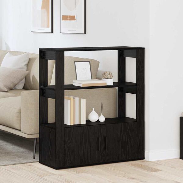 vidaXL Bufet Stejar negru 30 x 80 x 90 cm Lemn compozit