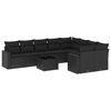 vidaXL Set canapele de grădină cu perne, 10 piese, negru, poliratan