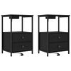 vidaXL Dulap de noapte 2 buc. Stejar Negru 40 x 31 x 60 cm