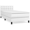 vidaXL Pat box spring cu saltea, alb, 80x200 cm, piele ecologică