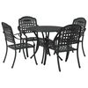 vidaXL Set de masă pentru grădină 5 pcs Negru Aluminiu