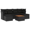 vidaXL Set canapele de grădină cu perne, 7 piese, negru, poliratan