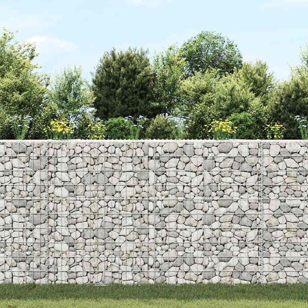vidaXL Strat &icirc;nălțat gabion trapez, 150x20x100 cm, oțel galvanizat