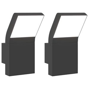 vidaXL Lămpi exterioare de perete cu LED 2 buc. negru, aluminiu turnat