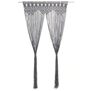 vidaXL Perdea macrame, antracit, 140 x 240 cm, bumbac