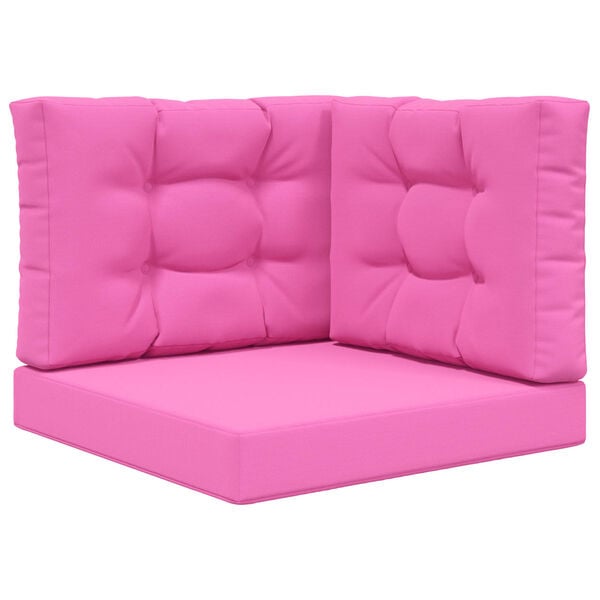 vidaXL Perna pentru canapea de exterior 3 pcs Roz Poliester