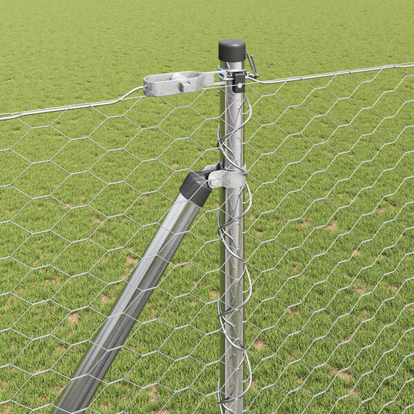 vidaXL St&acirc;lp de gard. Argintiu 25 x 1,6 m (plasă de 36 mm) Oțel