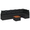vidaXL Set de canapele pentru grădină 7 pcs Negru poliratan