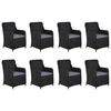 vidaXL Set mobilier de grădină, 9 piese, poliratan