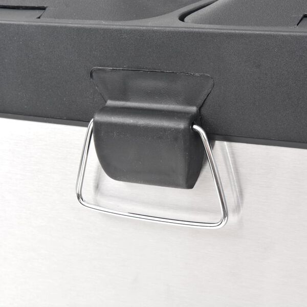 vidaXL Coș gunoi cu pedale pentru reciclare, oțel inoxidabil, 36 L