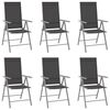 vidaXL Scaune pliante 6 buc. Textilene Negre