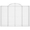 vidaXL Coșuri gabion arcuite 4 buc, 200x30x140/160cm, fier galvanizat