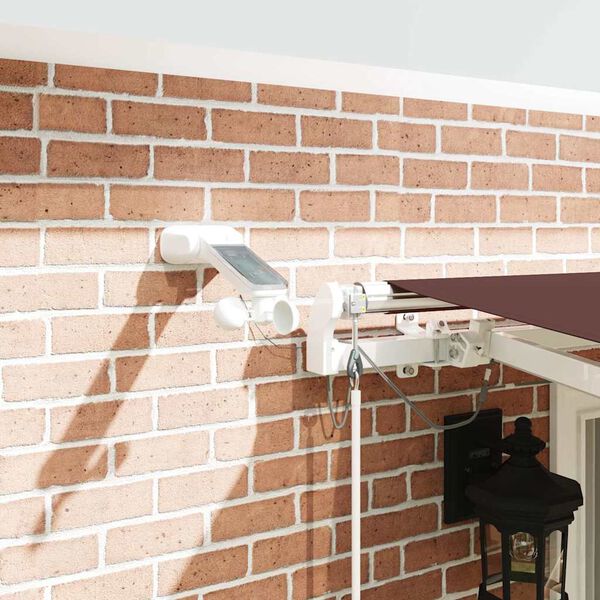 vidaXL Copertina retractabilă automat cu LED, maro, 400x300 cm