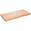 vidaXL Blat de baie, maro deschis, 100x50x(2-6) cm, lemn masiv tratat