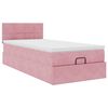 vidaXL Cadru de pat otoman cu saltea roz 100x200cm catifea