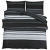 vidaXL Set cu husă de pilotă, dungi negre, 260x240 cm, bumbac
