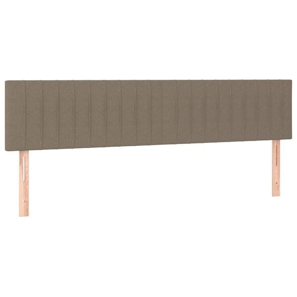 vidaXL Tăblie de pat cu LED, gri taupe, 160x5x78/88 cm, textil