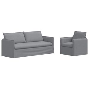 vidaXL Set de canapea 2 pcs Gri deschis 196 x 82 x 85 cm țesătură