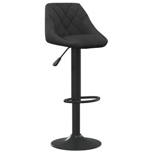 vidaXL Scaun de bar, negru, catifea
