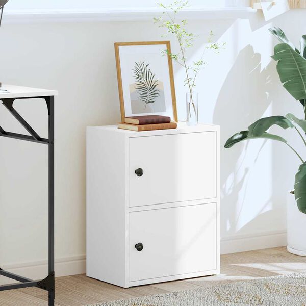 vidaXL Bibliotecă, alb, 40x24x52 cm, lemn prelucrat