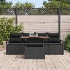 vidaXL Set de canapele pentru grădină 5 pcs Negru Rattan poli