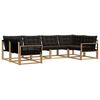 vidaXL Set de canapele de exterior 6 buc. Alb și negru