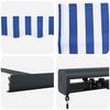 vidaXL Copertină retractabilă albastru/alb, 3x2,5 m, textil/aluminiu