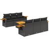 vidaXL Patio Sofa Set 6-Locuri Black