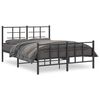vidaXL Cadru pat metalic cu tăblie de cap/picioare, negru, 140x190 cm