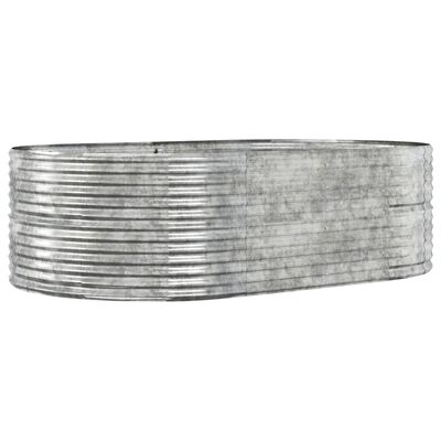 vidaXL Strat înălțat grădină argintiu, oțel vopsit electrostatic
