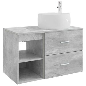 vidaXL Set de mobilier pentru baie 2 pcs Gri Beton Lemn prelucrat